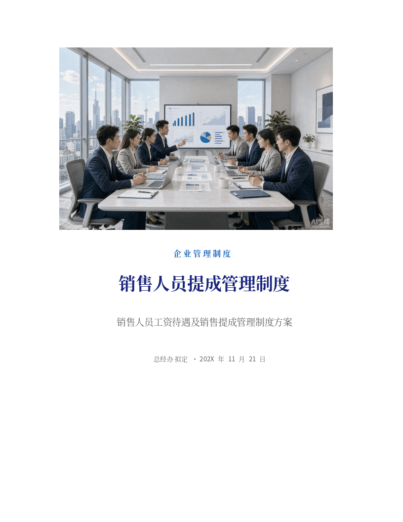 销售人员提成管理制度word模板