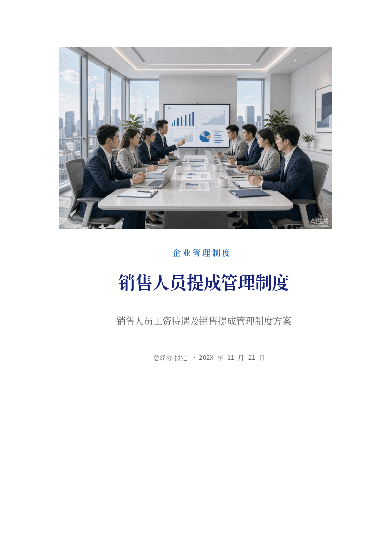 销售人员提成管理制度word模板 第1页